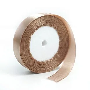 Лента Атлас Серо-коричневый, Тауп  20 мм*22,85 м