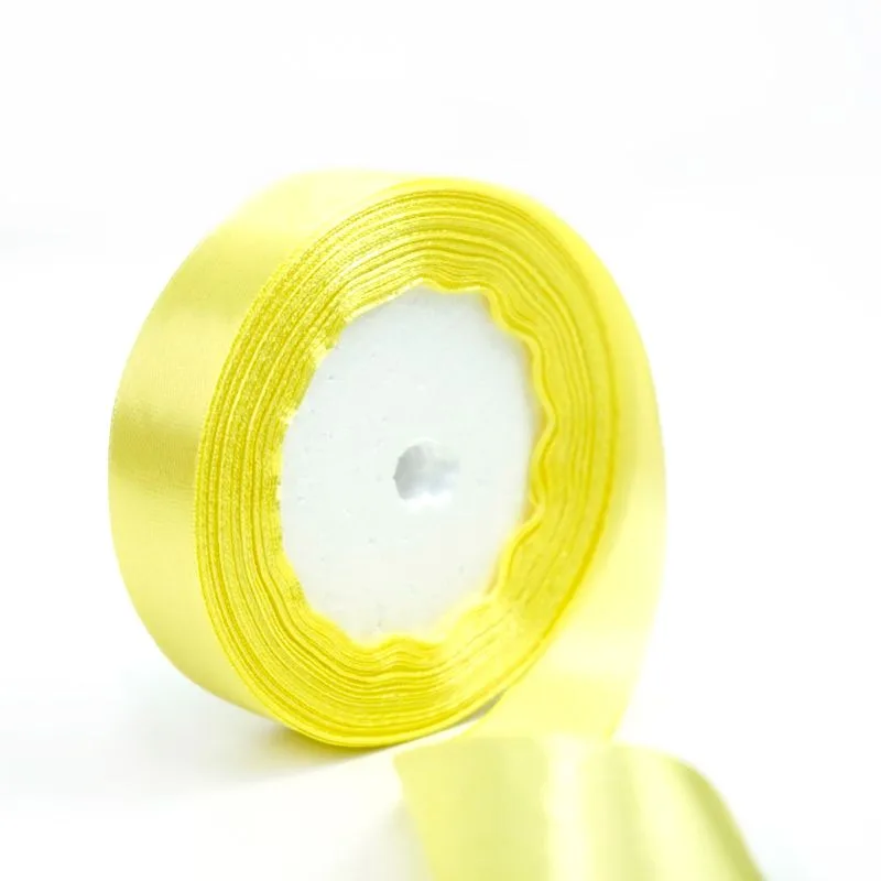 Лента Атлас Нежно-желтый 20 мм*22,85 м