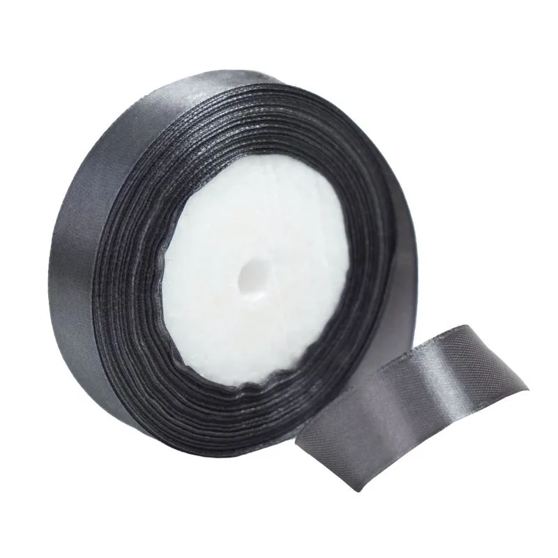 Лента Атлас Темно-серый 20 мм*22,85 м