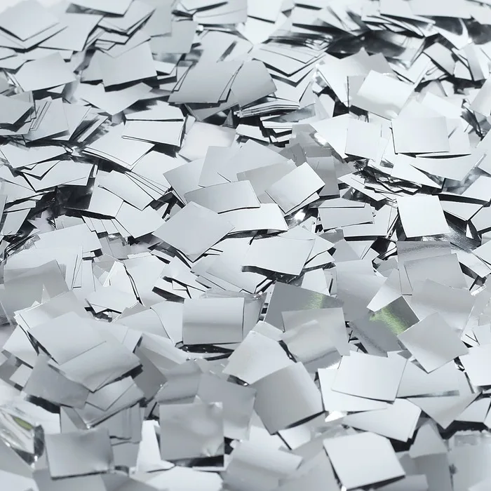 Конфетти квадрат 60*60 фольга серебро/100 гр.