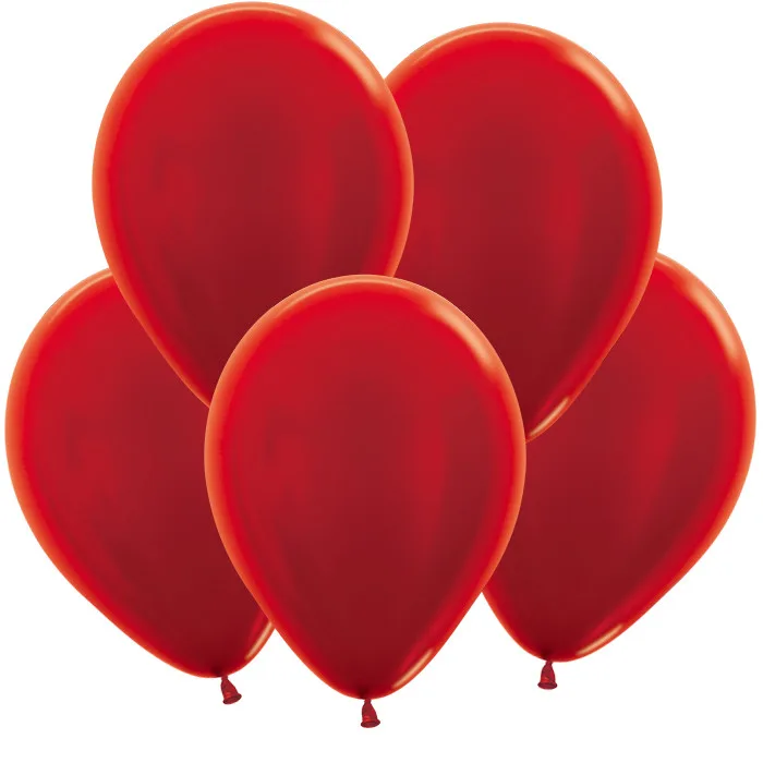 S Метал 10"/25см Красный / Red / 100 шт. / (Колумбия)