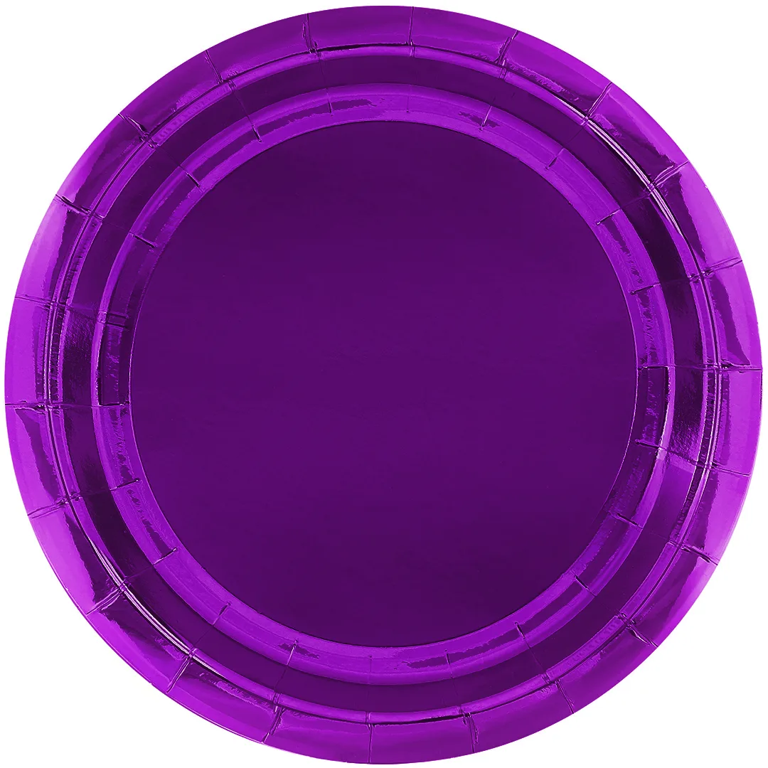 Тарелки (9''/23 см) Фиолетовый, Металлик, 6 шт.