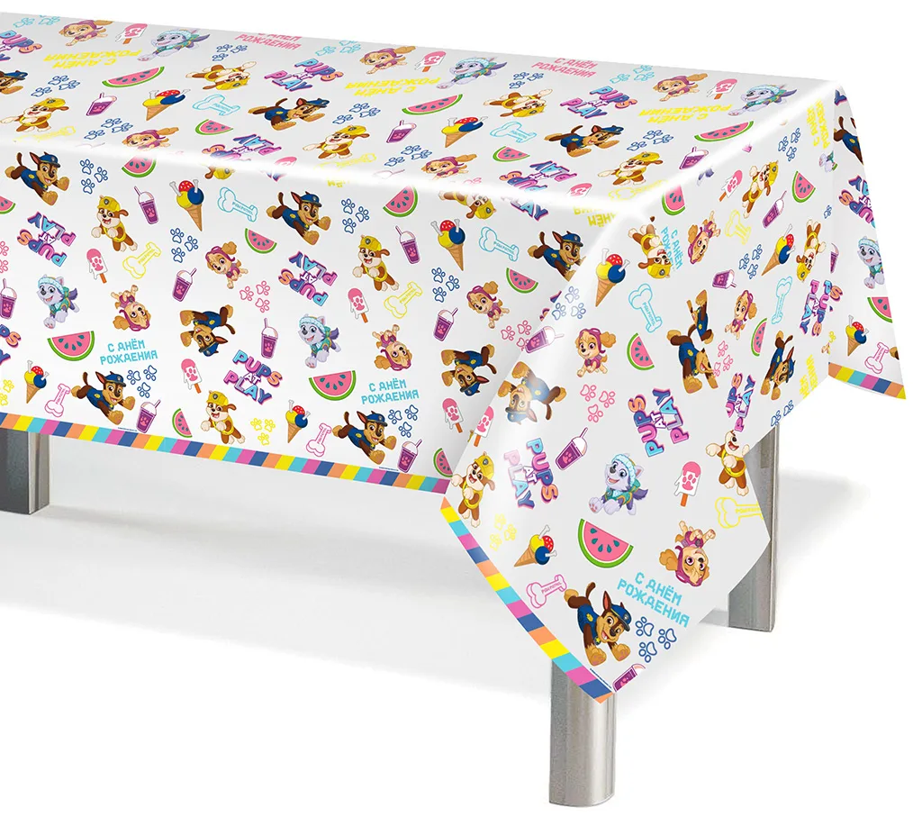 Скатерть одноразовая, Щенячий Патруль, 137*183 см, 1 шт.