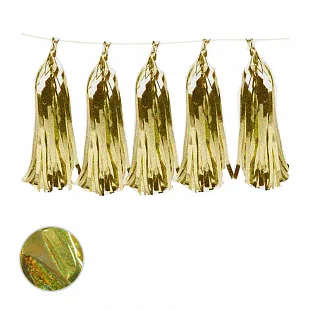 Гирлянда лазерная "Тассел" Золото /10 листов/