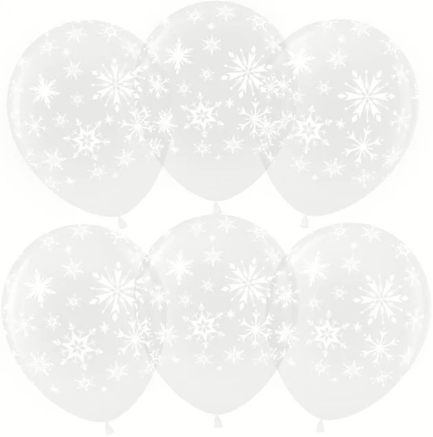 ВВ 12"/30см Искры снежинок, Прозрачный (600), кристалл, 5 ст, 25 шт.(Малайзия)