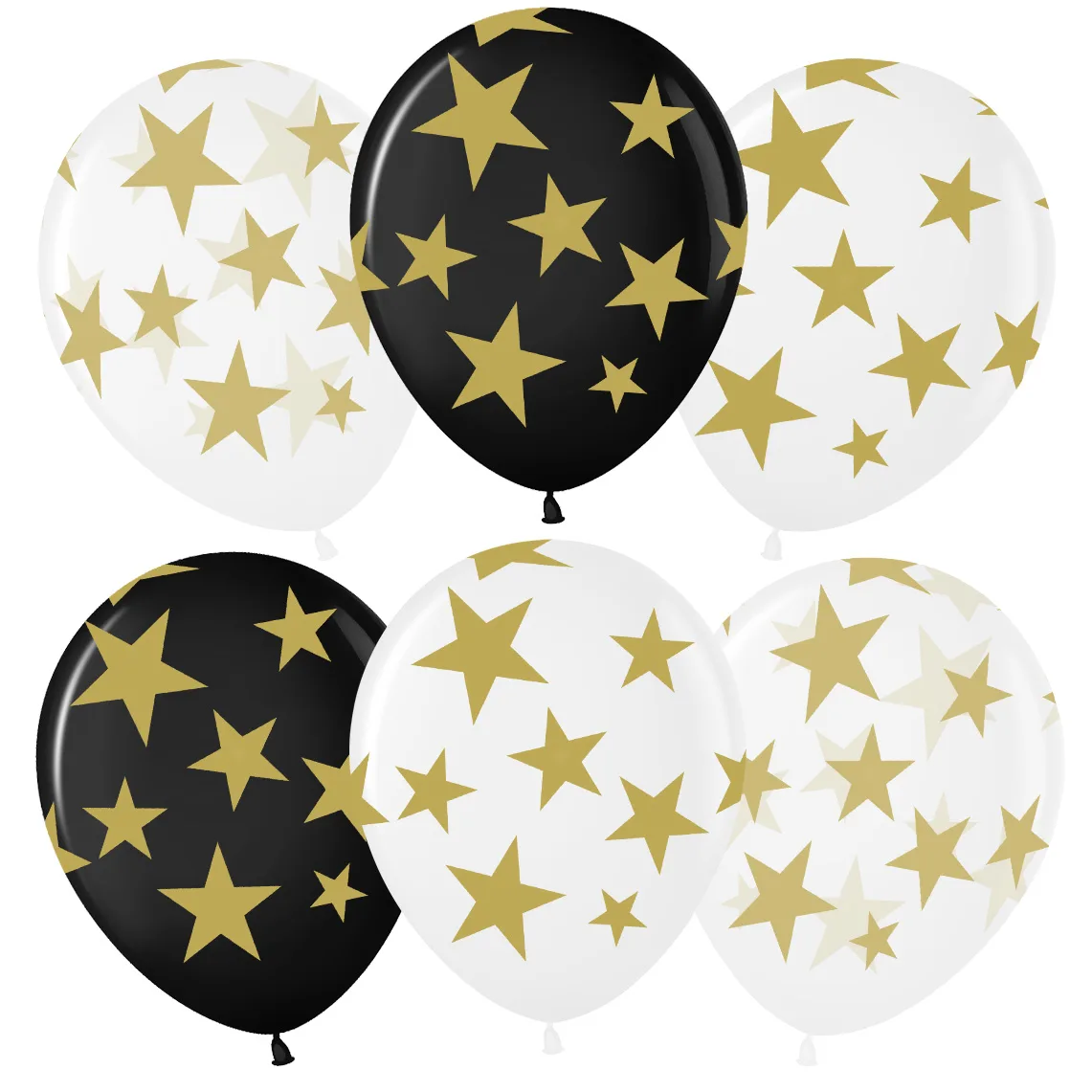 ВВ 12"/30см Звезды Люкс, Ассорти, кристалл, 5 ст, 25 шт.(Малайзия)