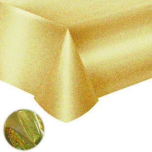 Скатерть лазерная фольгированная "Делюкс" Золото   2,74*1,37 м