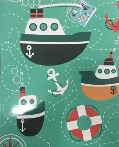 Пакет подарочный Кораблики (L) 26 х 33 х 14