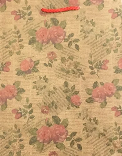 Пакет подарочный Розы из парижа (М-Kraft) 18 х 23 х 10