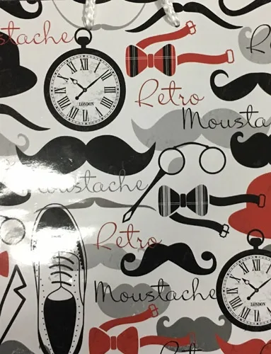 Пакет подарочный Мужские аксессуары (М) 18 х 23 х 10