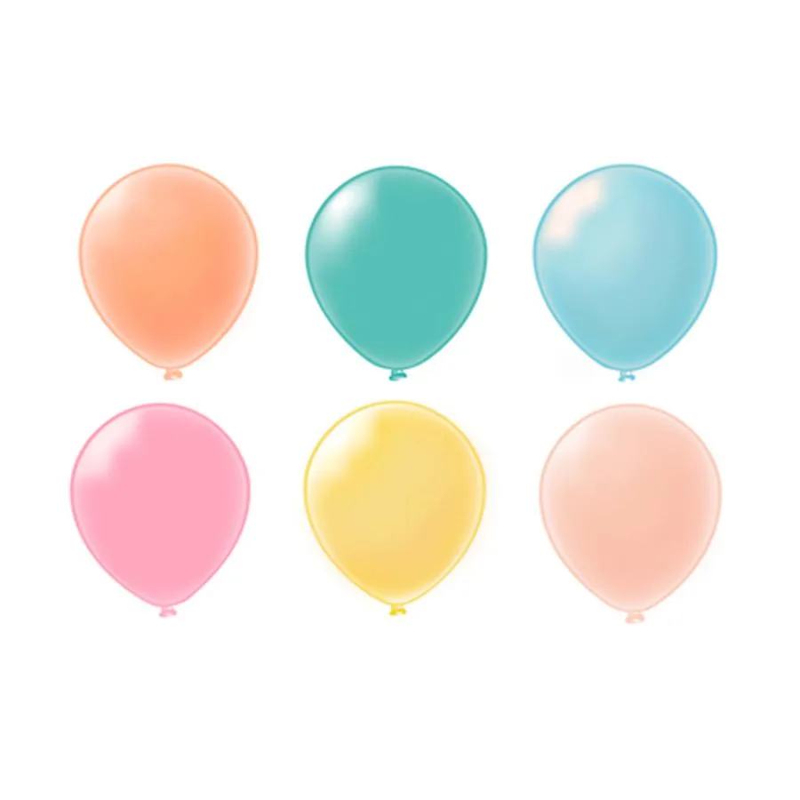 Б 10"/25см Пастель Ассорти макаронс /100 шт./ (Таиланд)