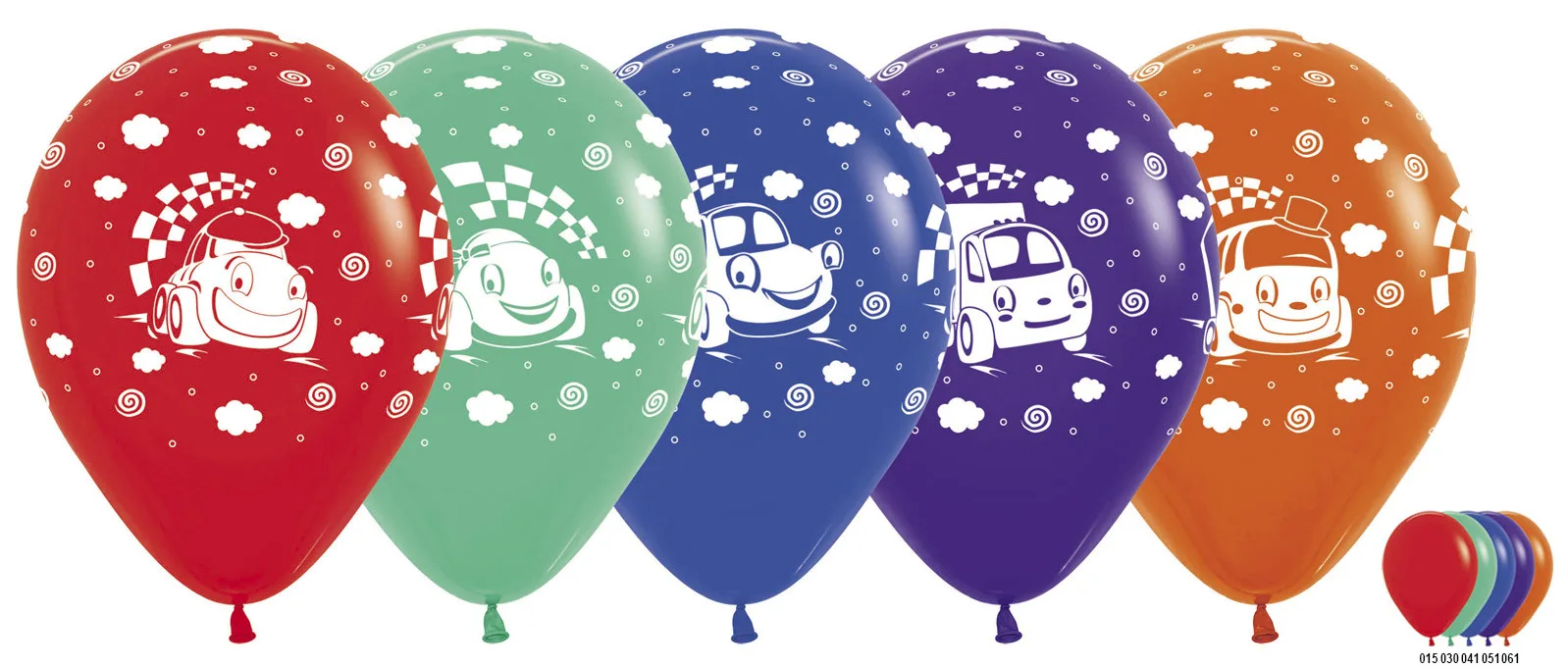 S 12 Мультяшные машинки (5 дизайнов) Ассорти Пастель / 50 шт. / (Колумбия)