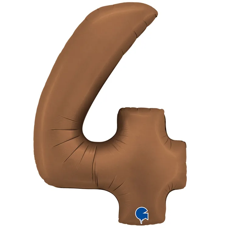 G 40"/102см Цифра "4" Сатин Chocolate 1 шт. (Италия)