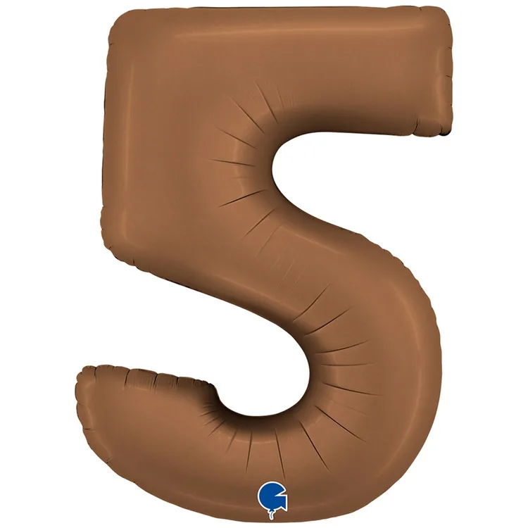 G 40"/102см Цифра "5" Сатин Chocolate 1 шт. (Италия)