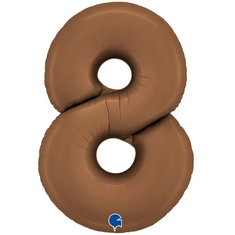 G 40"/102см Цифра "8" Сатин Chocolate 1 шт. (Италия)