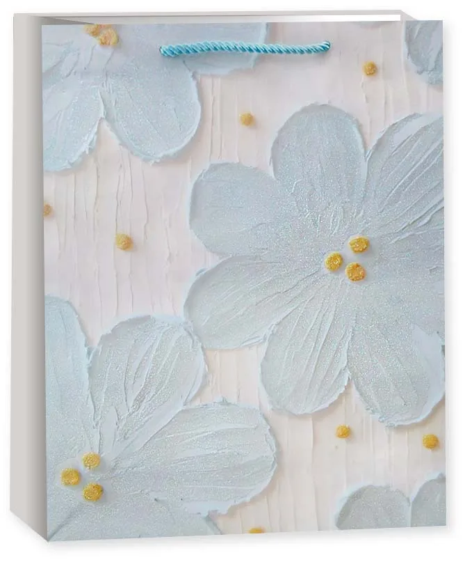 Пакет подарочный, Большие цветы, Дизайн №4, 32*26*10 см, 1 шт