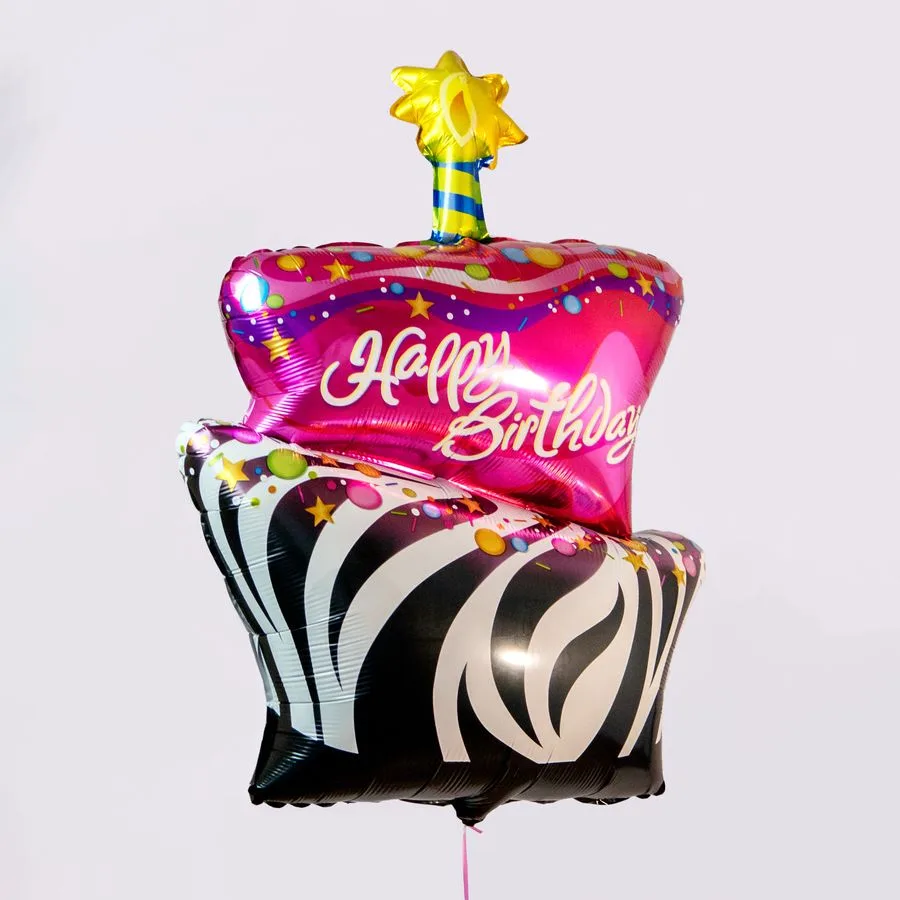 F 35"/88 см Торт Happy birthday со свечкой/1 шт./ (Китай)