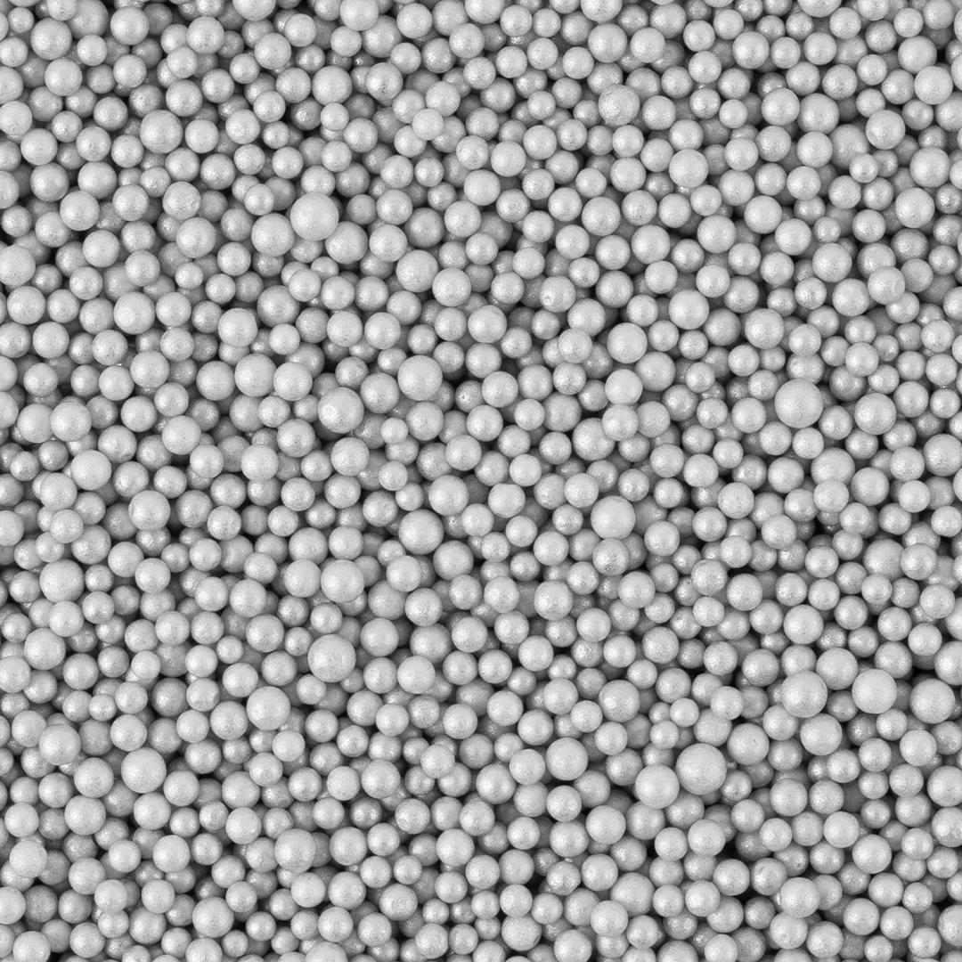 Шарики пенопласт, Серебро, Металлик, 2-4 мм, 10 гр.