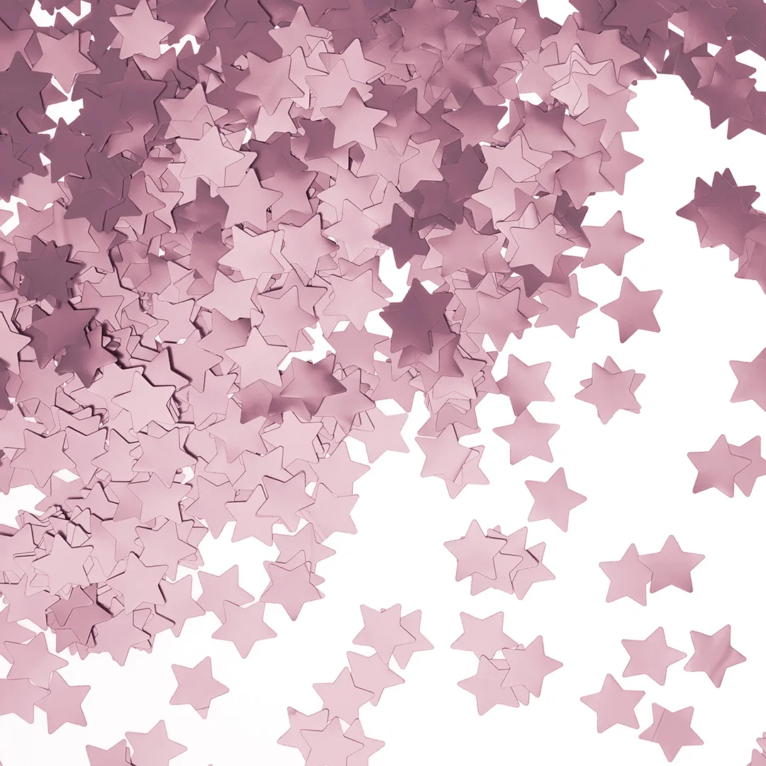 Конфетти фольга Звезда, Розовый, Хром, 1,5 см, 50 г.