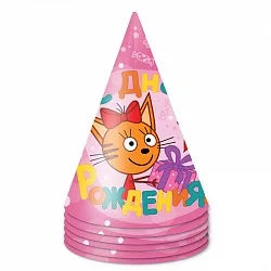 Колпаки Три Кота, Розовый, 6 шт.