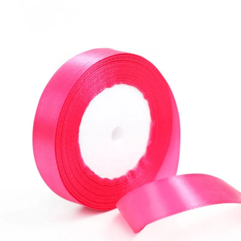 Лента Атлас Ярко-розовый 20 мм*22,85 м