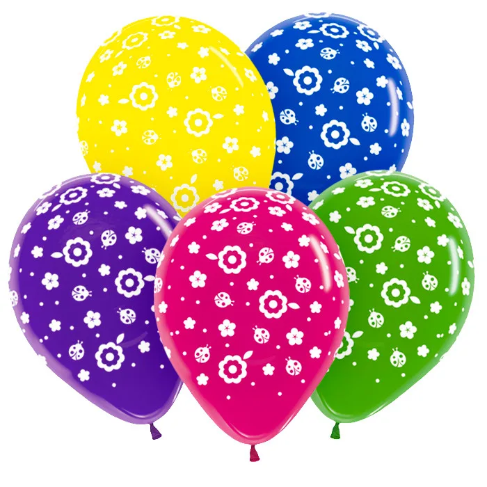 S 12 Божья коровка и цветы, Ассорти Кристал / Lady Bugs & Blossoms / 50 шт. / (Колумбия)