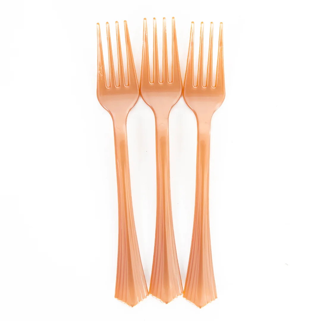 Вилки, Матовое розовое золото, 18 см, 10 шт.