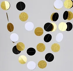 Подвеска Круги, Черный/Белый/Золото, 220см