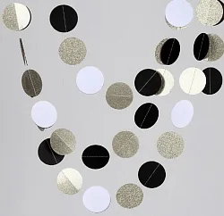 Подвеска Круги, Черный/Белый/Серебро, 220см