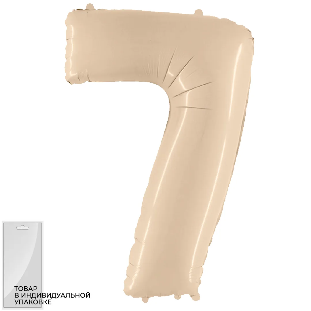 И 40"/102см Цифра "7", Кремовый в упак./ 1 шт (Испания)
