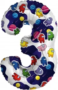 F 32"/81см Цифра, 3 Космонавтики, 1 шт. в упак.  (Китай)