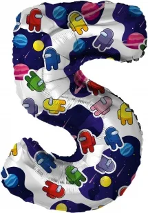 F 32"/81см Цифра, 5 Космонавтики, 1 шт. в упак.  (Китай)