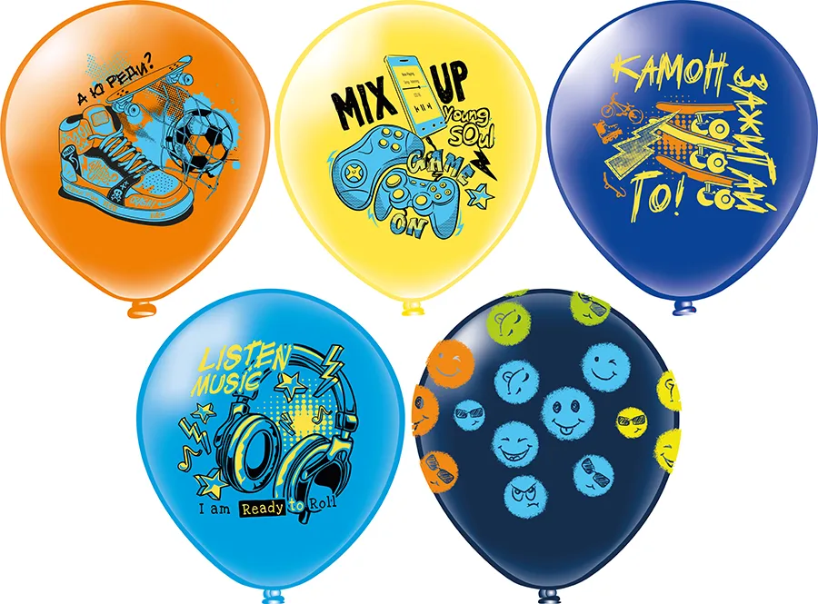 Б 12"/30см Зажигай! 5 дизайнов /25 шт./(Таиланд)