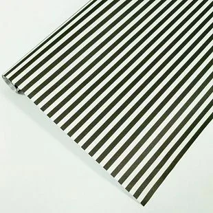 Крафт-бумага упаковочная "Полоски черные" черный на белом/ рулон 50 см*10м, 70 гр/м.кв