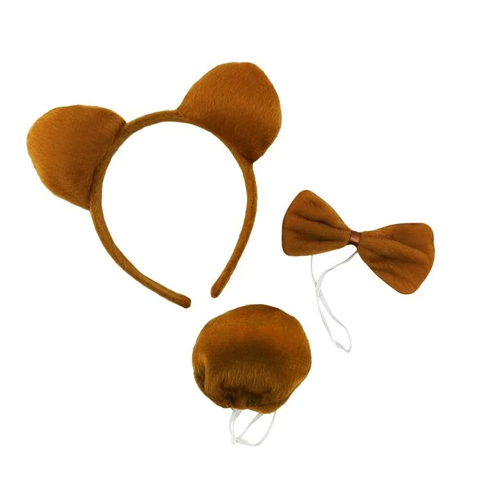 Набор "Медведь" Бурый (ободок, бант, хвост) 1 шт.(Китай)