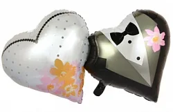 F 28''/71 см Сердце невеста и жених 1 шт. (Китай)