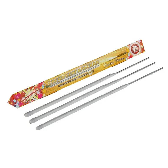 Бенгальская свеча "Золото России" 30 мм. /уп. 3шт