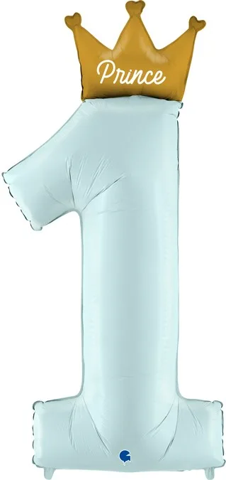 G 46"/117см Цифра, 1 Корона для принца, Голубой, /1 шт. / (Италия)