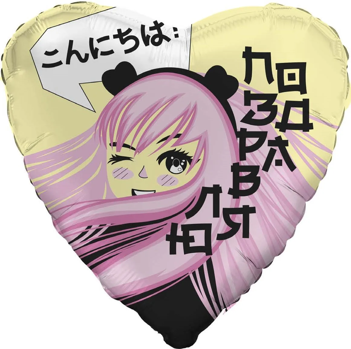 Р 19''/48  Сердце, Аниме, Поздравляю, 1 шт. (Россия)