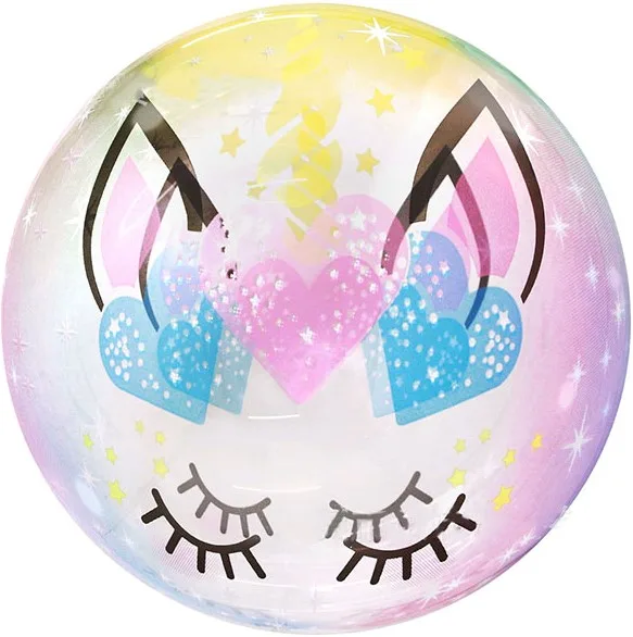 К 20"/51см Сфера 3D, Deco Bubble, Звездный единорог, Прозрачный, Кристалл, 1 шт. в упак. (Китай)