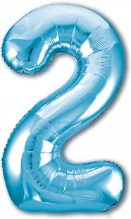 Р 40"/102см Цифра "2" Slim, Голубой / 1 шт / (Россия)