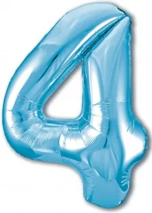Р 40"/102см Цифра "4" Slim, Голубой / 1 шт / (Россия)