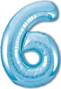 Р 40"/102см Цифра "6" Slim, Голубой / 1 шт / (Россия)