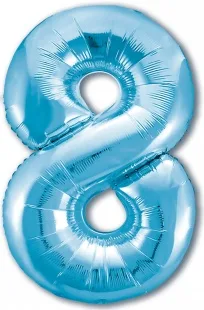 Р 40"/102см Цифра "8" Slim, Голубой / 1 шт / (Россия)