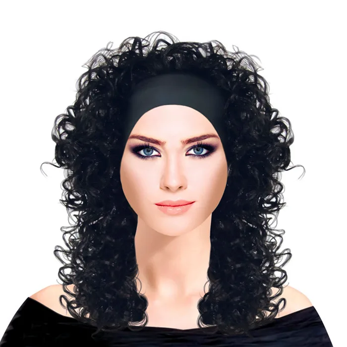 Парик "Кудрявый с повязкой" Брюнетка