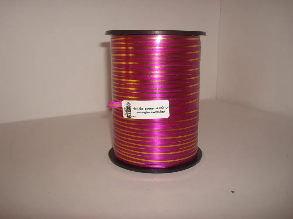 Лента с Золотой полоской	бобина 0,5 см / 250 м Вишневый (Россия)