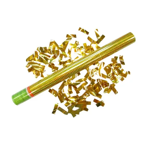 Пневмохлопушка 60 см конфетти золотое фольга