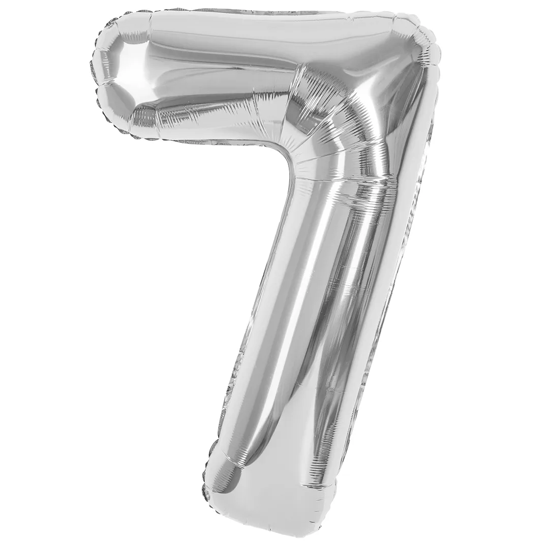 СБ 40''/102 см Цифра, 7, Серебро, Металлик, 1 шт. в уп.(Китай)