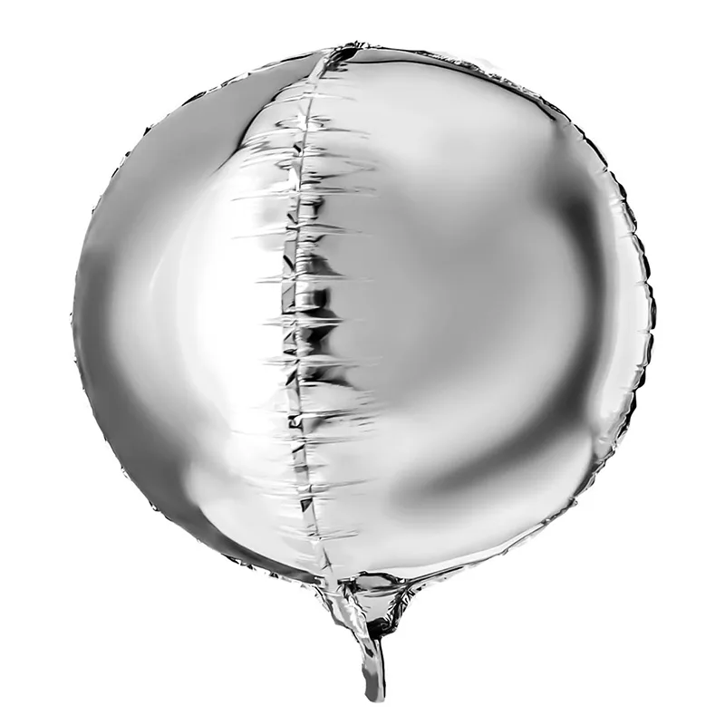 Р 25"/63 см. Сфера 3D Серебро в упаковке, фольгированный шар/ 1 шт /Россия