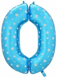 F 40"/102см Цифра "0" синий/ 1 шт / (Китай)